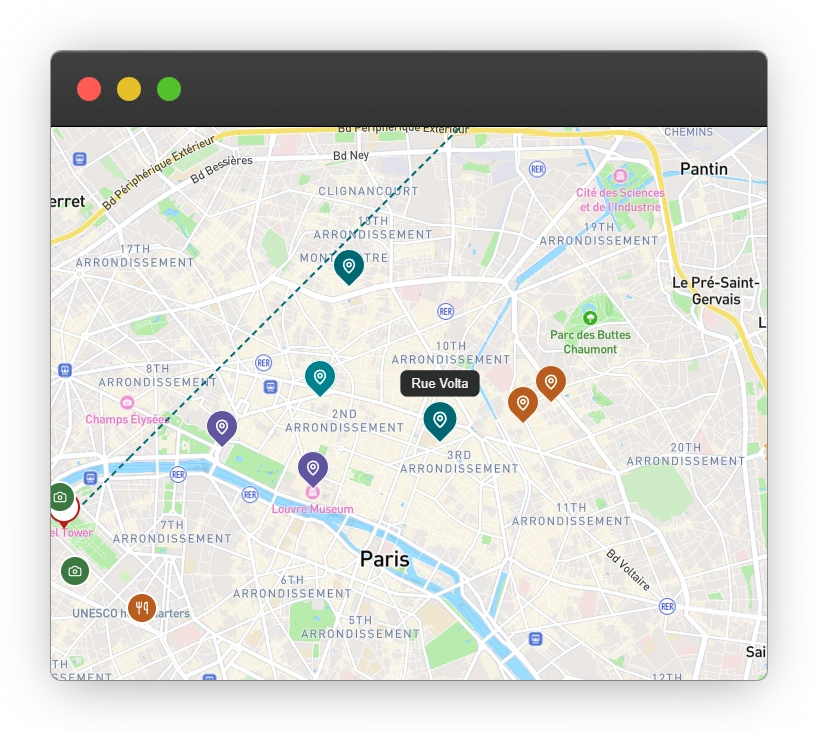 Interactive trip map